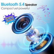 Portable Bluetooth Speaker 5.4, Mini Speaker with Noise Reduction Mic,Black