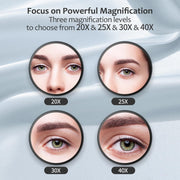 MIYADIVA 40X Magnifying Mirror, Small Magnifying Mirror with Suction Cup and Tweezers, As a Travel Essentials, Compact Mirror Set for Plucking Eyebrows 3.5 Inches