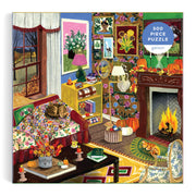 Galison Fall is in the Air Puzzle – 500 Piece Autumn Jigsaw Puzzle with Cozy Fall Living Room Imagery