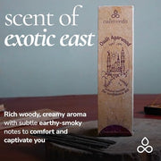 Mystic Oud Agarwood Incense Sticks - Thick Resin Incenses 40+ Pack, 9 Inch | 2x Thick Hand-rolled, Assam oudh chips & herbs, Charcoal Free Incense, Rich Woody Exotic Oud (45 min+ burn)