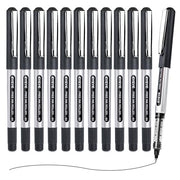 EYEYE Black Rollerball Pens 12 Pack, 0.7mm Medium Point Roller Ball Pen Quick Dry, Liquid Ink Pens Fine Point Smooth Writing Pens for Journaling, Note Taking, School, Office Supplies