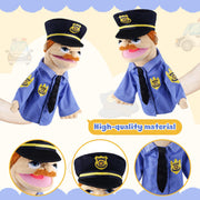 Role Play Hand Puppets Hand Plush Chef Doctor Fireman Pirate Detective Athlete Nurse Worker Hand Puppet Toys Puppets for Kids Storytelling Imaginative Pretend Play Teaching Preschool(Police)