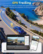 Terunsoul 4K+4K Dash Cam, Free 128GB Card, 5.8GHz WiFi6 - up to 20MB/s | AProX HD Night Vision Dash Cam Front and Rear, App, GPS, G-Sensor, 24H Parking Mode, Support 512GB Max, Premium Dark Gray