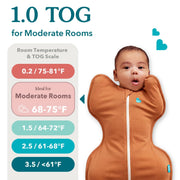 Love To Dream™ Swaddle UP™, Small 3.5-6 kg - Grey, Snug Fit, Supports Healthy Sleep Routine, 1.0 Tog - Ideal for 20-24°C Temperatures, Machine Washable Cotton & Double Zip for Easy Nappy Changes