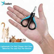 Candure Pet Nail Clippers Professional Trimmer - Small, Dark Blue | Cat Nail Clipper for Rabbits, Guinea Pigs, Birds, Puppies, Kittens Small Animals Cat Claw Trimmers Professional and Home Use