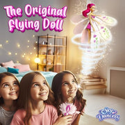 Sky Dancers Flying Doll, Pull-String Toy, No Batteries, Fuchsia Fantasy | Really flies; Pull-string powered; No batteries; Indoor/outdoor play; Screen-free fun; Ages 6+