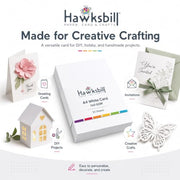 Hawksbill A4 White Card 160Gsm-50 Pack A4 White Cardstock for Printing Card | Acid-Free, Smooth, Crisp & Recyclable Card for Arts and Crafts