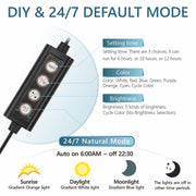 hygger Clip On 24/7 Lighting Aquarium LED Light,Sunrise-Daylight-Moonlight and DIY Mode, Adjustable Timer/Brightness Fish Tank Light with 7 Colors for Planted Tank (14W for 12~20in Tank)