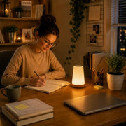Ledivion Night Light, LED Touch Bedside Table Lamp, RGB Colours Changing, 5 Brightness Level, Timing Function, Dimmable Rechargable Remote Control Light for Bedroom, Living Room