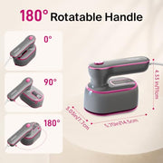 Steamer for Clothes, 2-in-1 Handheld Clothes Steamer with Dry & Steam Ironing, 180° Rotatable Handle, 20s Fast Heat-Up, 970W Portable Travel Steamer for Clothes, Compact for Home & Travel