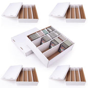 HORLIMER 5 Pack Trading Card Storage Box, 4 Row 3600 Count Card Boxes | 80 Dividers Card Stoage Box for MTG, TCG, Sports, Toploader