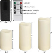 LIVEN 12 Pack Flameless Candles Battery Operated Waterproof Led Candles (D:2.2" X H:4" 5" 6" 7") Candles with 2 Remotes Contro for Wedding, Party, Birthday