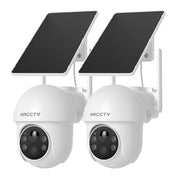 ARCCTV Solar Security Cameras Wireless Outdoor, 2 Pack | 4MP 2.5K HD, 360° View, 2.4G/5G Dual Band WiFi, Battery Powered, Night Vision with Spotlight, 2-Way Audio, PIR Motion Sensor