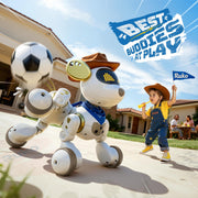 Ruko 18011 Smart Robot Dog, Interactive Puppy Pet with 30 LED Expressions | Programmable Robot Toy, 2.4GHz Remote & Gesture Control, Touch Sensor, with Realistic Barks, Birthday Gift for Kids Age 3+