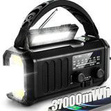 Emergency Weather Radio with NOAA Alert, Portable Solar Hand Crank AM/FM | 10000mAh Rechargeable Battery for Power Outages, 3Way Powered, 3-Mode LED Flashlight & Reading Lamp, SOS, Cell Phone Charger
