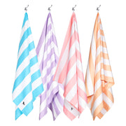 Dock & Bay Quick Dry Beach Towel - Cabana Light - Malibu Pink, Large | Sand-Resistant, Includes Travel Bag, Lightweight & Compact, 100% Recycled DryQ Fabric, Large (160x90cm, 63x35")