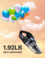 Portutif Handheld Vacuum Cleaner, 8Kpa Strong Suction Car Vacuum Cleaner | Hand Held Vacuum Cordless，Portable 30-Min Run Time，400ML Dust Cup，78Db， Lightweight for Car，Carpet Stairs，Pet Hair