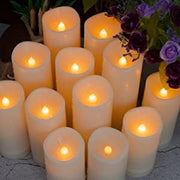 LIVEN 12 Pack Flameless Candles Battery Operated Waterproof Led Candles (D:2.2" X H:4" 5" 6" 7") Candles with 2 Remotes Contro for Wedding, Party, Birthday