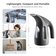 HiLIFE Steamer for Clothes, Portable Handheld Design, 240ml Big Capacity, 700W, Strong Penetrating Steam, Removes Wrinkle, for Home, Office(ONLY FOR 120V)-Black