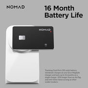 Nomad Tracking Card Pro Black, Premium Wallet Tracker with Apple Find My, 16-Month Battery Life, IPX7 Waterproof, Polycarbonate and Aluminum Design, TSA Approved, Wireless Rechargeable, iOS Only