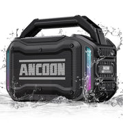 ANCOON Speakers Bluetooth Wireless: 80W(Peak) Loud Speaker with Bass | 20H, Rugged, IPX6 Waterproof, Large Jobsite Speakers for Work, Outdoor, Workshop, Garage - Portable Handle with TWS (Black)