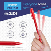 Eziglide Ballpoint Purple Pens, Medium Point Nib (1.0mm), 10-Pack | Effortless Writing & Comfortable Grip, Ball Point Pens Ideal for School, Exams, Home or Work Stationery Supplies