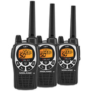 Midland GXT1000X3VP4 GMRS Two-Way Radios with Headsets, Black, 3 Pack | 50 Channels, 142 Privacy Codes, Up to 36 Mile Long Range, JIS4 Water Resistant, NOAA Weather Alert, Rechargeable NiMH