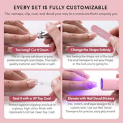 Glamnetic Fall Press On Nails, Short Almond Glossy, Frosted Cranberry | Fall & Halloween red press on nails: Frosted Cranberry. Full nail kit. Red glue on nails. Fake nails.