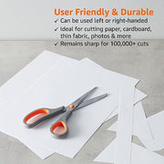 Amazon Basics All-Purpose Office Scissors, Stainless Steel, Soft Grip, Pack of 3, Multicolor