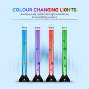 Straame 90cm LED Bubble Fish Lamp, Colour Changing Sensory Lamp, Black Base | 6 artificial fish, adjustable bubble flow, front dial, acrylic tube and UK plug for bedrooms, living rooms & sensory room use