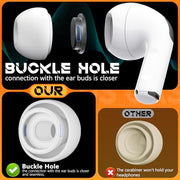 Inesore 4 Pairs Replacement Ear Tips for AirPods Pro 2nd/1st (White) | (2019/2022/2023) with Noise Reduction Hole & Built-in dust Guard Screen,Silicone, with Cleaner Pen,4 Size (XS/S/M/L)