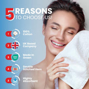 Infinitee Xclusives 100% Cotton Luxury Wash Cloths for Showering - 12 Pack | Facecloths |30x30 cm| - Soft and Absorbent Face Towels for Bathroom Wash Clothes - Gym, Spa & Hotel Use