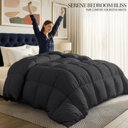 Utopia Bedding Coverless Double Duvet, 10.5 Tog Box Stitched Design, Grey | Soft & Cozy Comforter with Ultra-Soft Touch Microfiber filling, Box Stitch Construction with Corner Tabs, Machine Washable