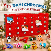 JOICEE 2026 Christmas Advent Calendar with Mini 3D Printed Animals Toys | 24 Days Mini 3D Printed Animal Figurines with Big Eyes Flexible Fidget Toys for Kids Boys Girls Xmas Party Favors Gifts