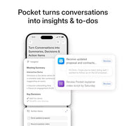 Pocket AI Voice Recorder, Auto Transcription, AI Note Taker, Space Grey | Recording Device, Action Items, Mind Maps, Ask Pocket, 4-Day Battery, MagSafe, iOS & Android