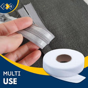 JKG® 25 meters IRON ON HEMMING WEB TAPE - EXTRA STRONG - Perfect for Ironing, Bonding, Patching clothing, Fabric fusing - School badges, trousers etc - NO SEWING REQUIRED (25m x 2cm)