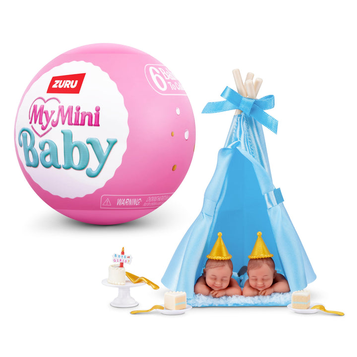 My Mini Birthday Series 1 By ZURU | 6 mini baby dolls to collect; birthday outfits & accessories; cake, balloons & party props; nurturing play; kids gift