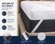 GMTEXTILE Thick Single Mattress Topper 5cm, Microfiber Single Bed Topper Single Bed Mattress Toppers Best Anti Allergenic (Single 90 X 190cm)