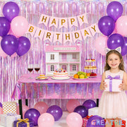 Pink Tinsel Curtain Party Backdrop Glitter - GREATRIL Foil Fringe Curtain Lilac Pink Streamers Decor for Birthday Girl Princess Unicorn Christmas Bachelorette Euphoria Party Decorations - 2 PCS