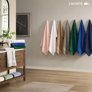 Lacoste Heritage 100% Supima Cotton Bath Towel 30" x 54", Aloe | Highly Absorbent & Quick Drying, Premium Super Soft, Bathroom Essential, Gift for All Occasions, Machine Washable