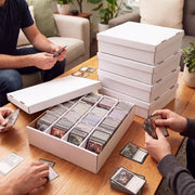 HORLIMER 5 Pack Trading Card Storage Box, 4 Row 3600 Count Card Boxes | 80 Dividers Card Stoage Box for MTG, TCG, Sports, Toploader