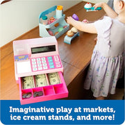 Learning Resources Pretend & Play Calculator Register Toy, Pink | Kids Play Set & Credit Card Toy, Register for Kids, Pretend Grocery Store Shopping Playset for Toddlers, Teaching Math Set