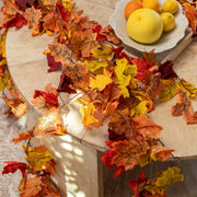 CQURE 2 Pack Artificial Autumn Fall Maple Leaf Garland, 5.9Ft/Piece Fall Leaves Hanging Vine Artificial Autumn Foliage Garland Thanksgiving Decor for Home Wedding Fireplace Party Christmas