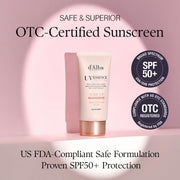 d'alba Piedmont Waterfull Tone-Up Sunscreen Serum (1.69 fl oz), SPF 50+ | BROAD SPECTRUM SPF 50 +, Makeup Base, Foundation-Free, Even Skint Tone, Korean Sunscreen for Face, All Skin Tones