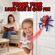 AUTXQU Wall Crawler Gecko Rechargeable Remote Control Robot Wall Ceiling Climbing Toys with 360° Rotation,Funny Pranks Birthday Gifts for Kids Boys and Girls Age 4&Up (Red Blue Spider)