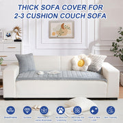 GKXLH New Thick Non-slip Sofa Cover 2 3 4 Seater (Light Grey,70x180cm/1 PC) | Soft Corduroy Sofa Covers Washable, Universal Sofa Slipcovers, Dog Pet Couch Covers, Leather Sofa Protector for Living Room