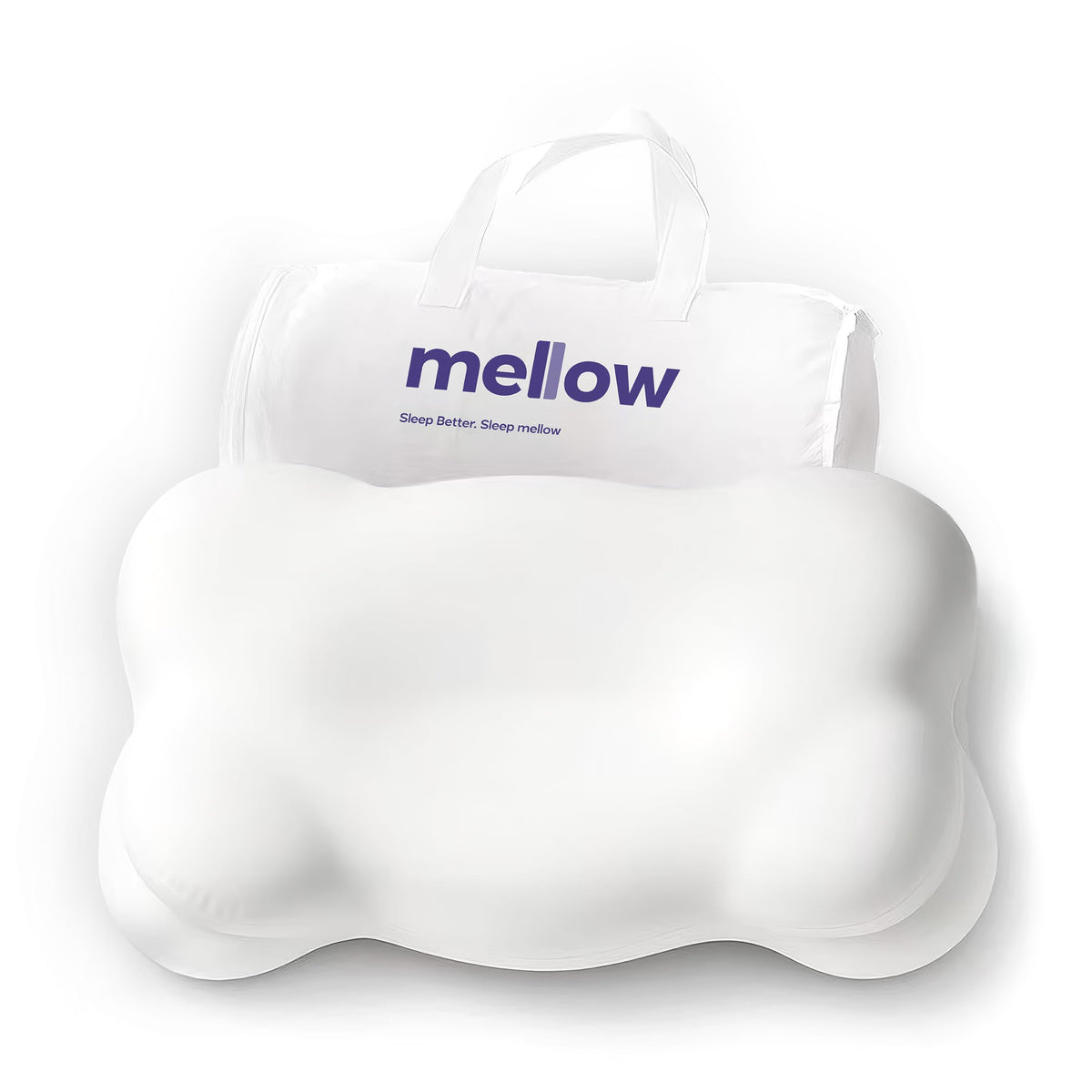 Mellow CloudAlign Memory Foam Pillow for Neck & Shoulder Support, Standard | Dual Height Ergonomic Cervical Pillow for Side Back & Stomach Sleepers, Contoured Orthopedic Bed Pillow with Washable Cover