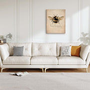 Framed Canvas Wall Art 12x16 Inch Bee Happy Inspirational Quote Artwork Rustic Bee Picture Modern Wall Canvas for Living Room Bedroom Hallway and Stairs Wall Decoration Prints with Hooks Magic Tape