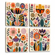 Glyzaen Neutral Olive Tree Framed Canvas Wall Art Set of 4, 30 x 30 cm | Mediterranean Vase Canvas Prints, Beige Botanical Wall Art for Living Room and Bedroom, with Hooks and Hook-and-Loop Strips