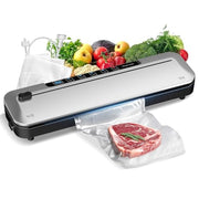 Vacuum Sealer Machine 75KPa, 6-in-1 Dry/Moist Modes, Digital Timer | Compact & lightweight body | Effortless one-touch operation | Extends food freshness 8 times longer Black Silver